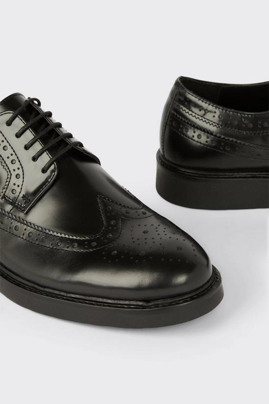 Burton Black Leather Smart Derby Brogue Shoes 3