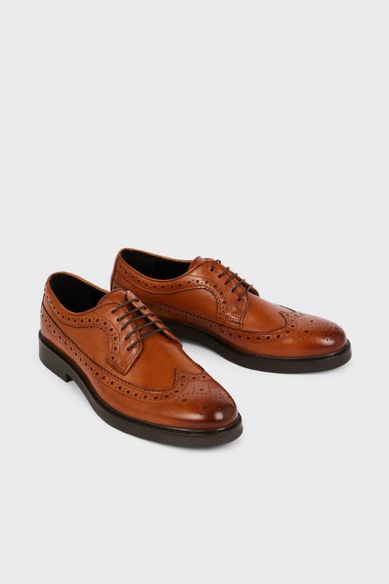 Burton Tan Smart Leather Derby Brogue Shoes 2