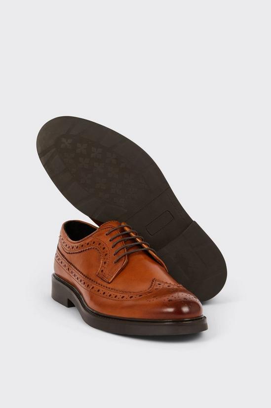 Burton Tan Smart Leather Derby Brogue Shoes 3