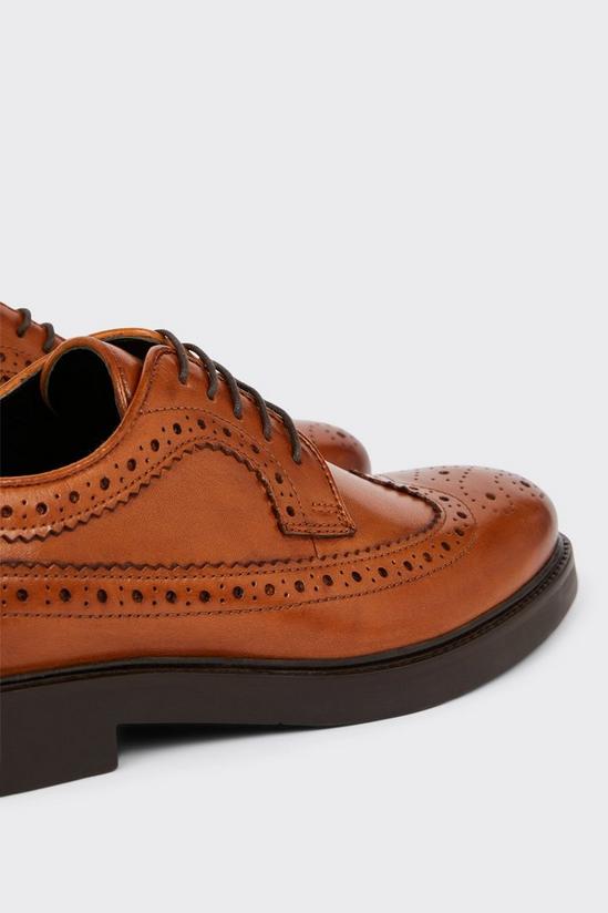 Burton Tan Smart Leather Derby Brogue Shoes 4