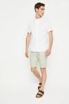 Burton Regular Fit White Short Sleeve Grandad Collar Shirt thumbnail 2