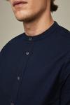 Burton Regular Fit Navy Long Sleeve Grandad Collar Shirt thumbnail 4