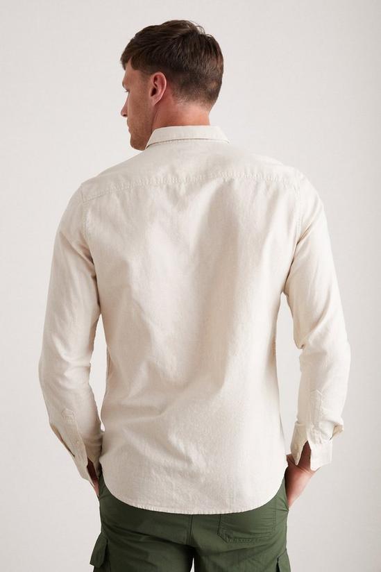 Burton Regular Fit Ecru Long Sleeve Oxford Shirt 3