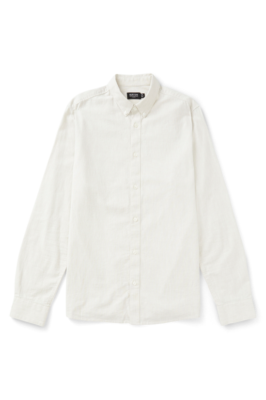 Burton Regular Fit Ecru Long Sleeve Oxford Shirt 4