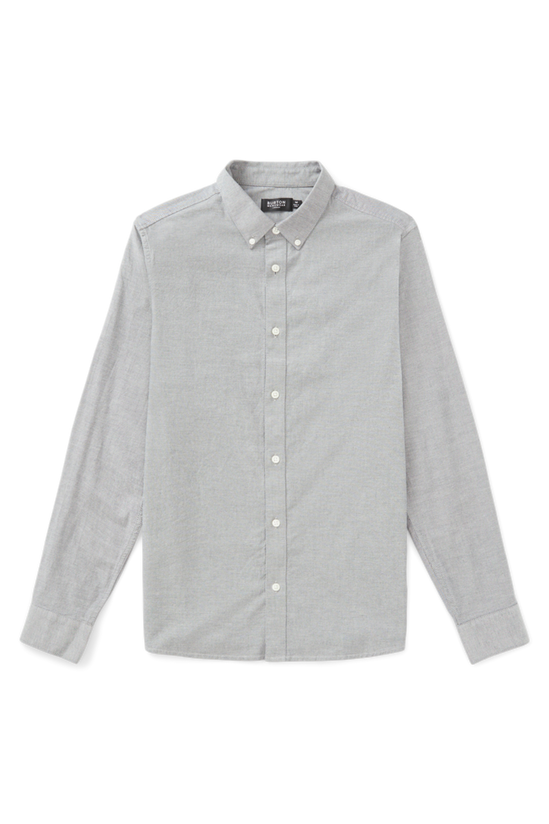 Burton Regular Fit Grey Long Sleeve Oxford Shirt 4