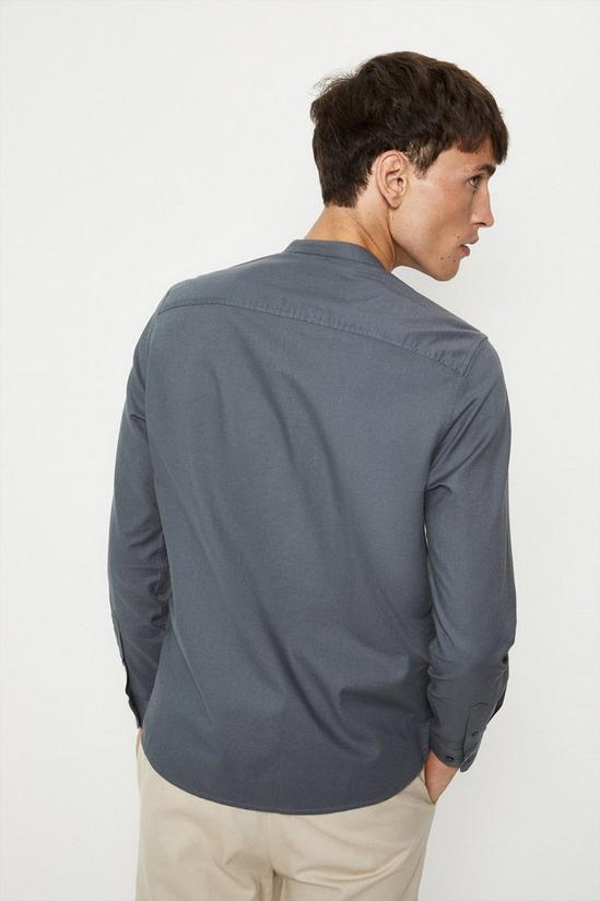 Burton Regular Fit Grey Long Sleeve Grandad Shirt 3