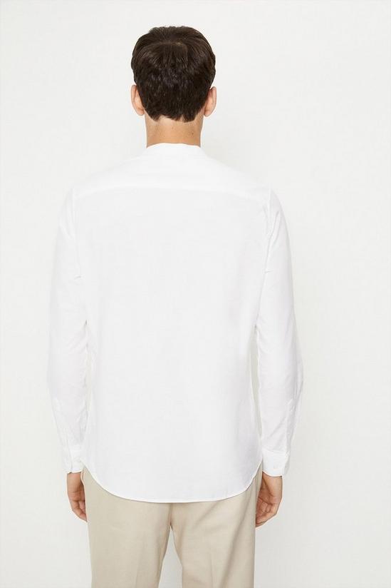 Burton White Regular Fit Long Sleeve Grandad Shirt 3