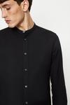 Burton Regular Fit Black Long Sleeve Grandad Collar Shirt thumbnail 1