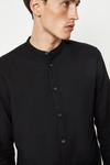 Burton Regular Fit Black Long Sleeve Grandad Collar Shirt thumbnail 4