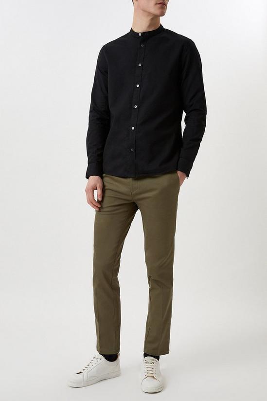 Burton Black Long Sleeve Grandad Oxford Shirt 2