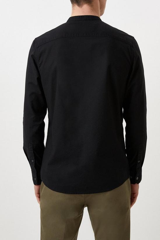 Burton Black Long Sleeve Grandad Oxford Shirt 3