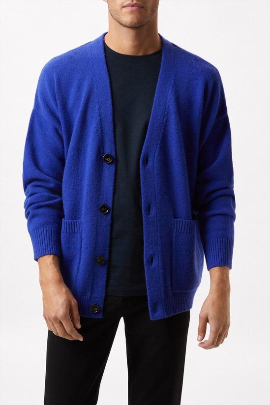 Burton Super Soft Cobalt Relaxed Fit Knitted Cardigan 1