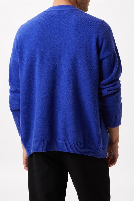 Burton Super Soft Cobalt Relaxed Fit Knitted Cardigan 3
