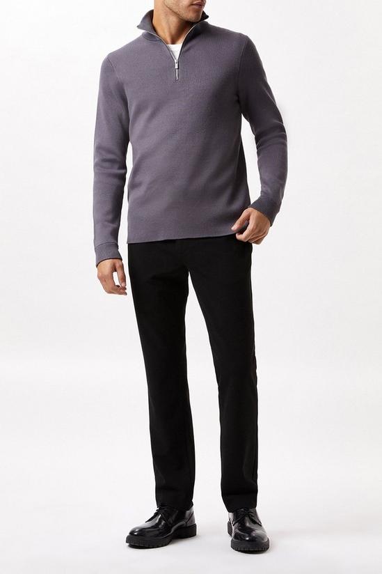 Burton Premium Grey Knitted Zip Funnel Neck 2