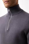 Burton Premium Grey Knitted Zip Funnel Neck thumbnail 4
