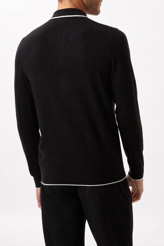 Burton Super Soft Black Tipped Placket Knitted Shirt 3