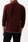 Burton Super Soft Burgundy Tipped Placket Knitted Shirt thumbnail 3