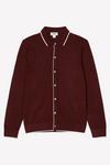 Burton Super Soft Burgundy Tipped Placket Knitted Shirt thumbnail 5