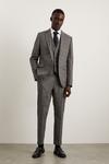 Burton Skinny Grey Blue Highlight Check Suit Jacket thumbnail 1