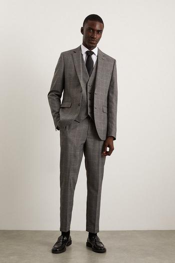 Related Product Skinny Grey Blue Highlight Check Suit Jacket