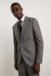 Burton Skinny Grey Blue Highlight Check Suit Jacket thumbnail 2