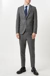 Burton Skinny Grey Blue Highlight Check Suit Jacket thumbnail 4