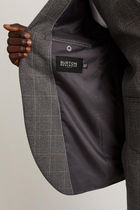 Burton Skinny Grey Blue Highlight Check Suit Jacket 5