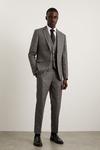 Burton Skinny Grey Blue Highlight Check Suit Trouser thumbnail 1