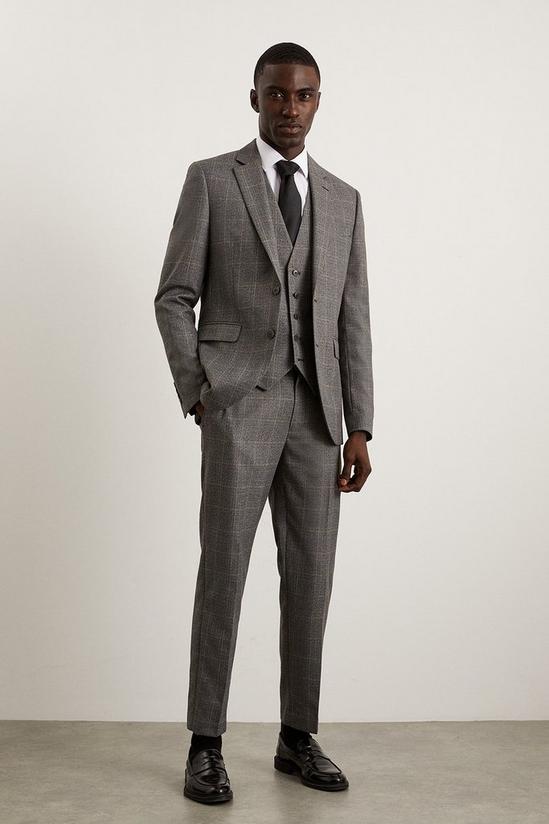 Burton Skinny Grey Blue Highlight Check Suit Trouser 1