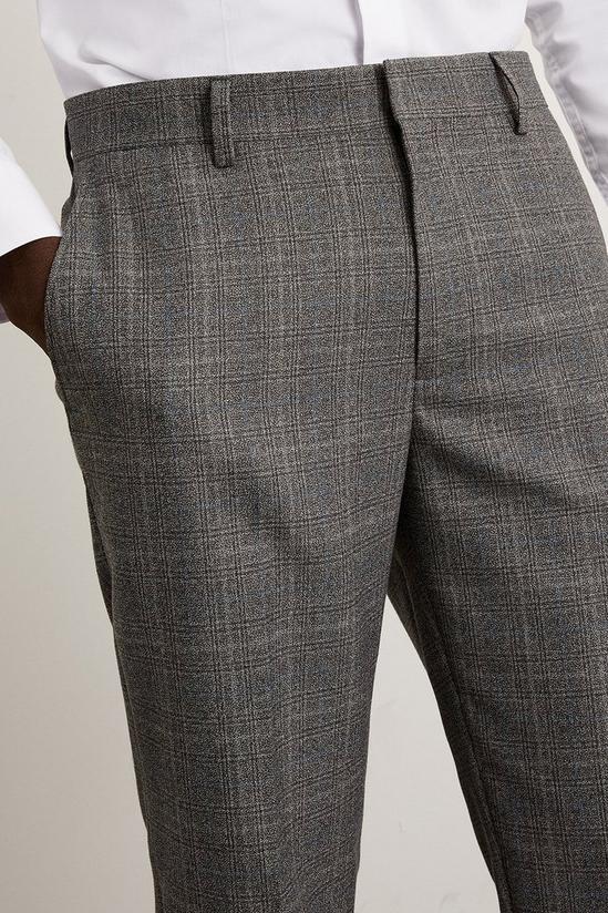 Burton Skinny Grey Blue Highlight Check Suit Trouser 5