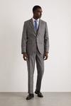 Burton Slim Grey Blue Highlight Check Suit Jacket thumbnail 1
