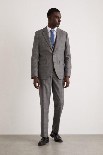 Related Product Slim Grey Blue Highlight Check Suit Jacket