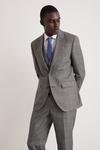 Burton Slim Grey Blue Highlight Check Suit Jacket thumbnail 6