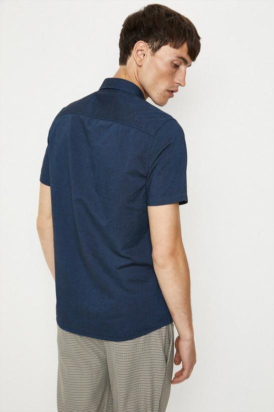 Burton Blue Short Sleeve Cotton Oxford Shirt 3