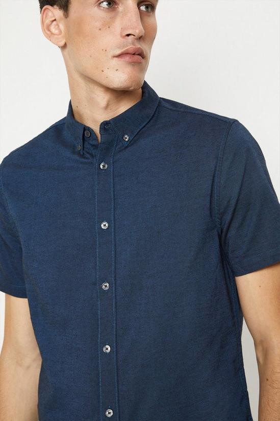 Burton Blue Short Sleeve Cotton Oxford Shirt 4