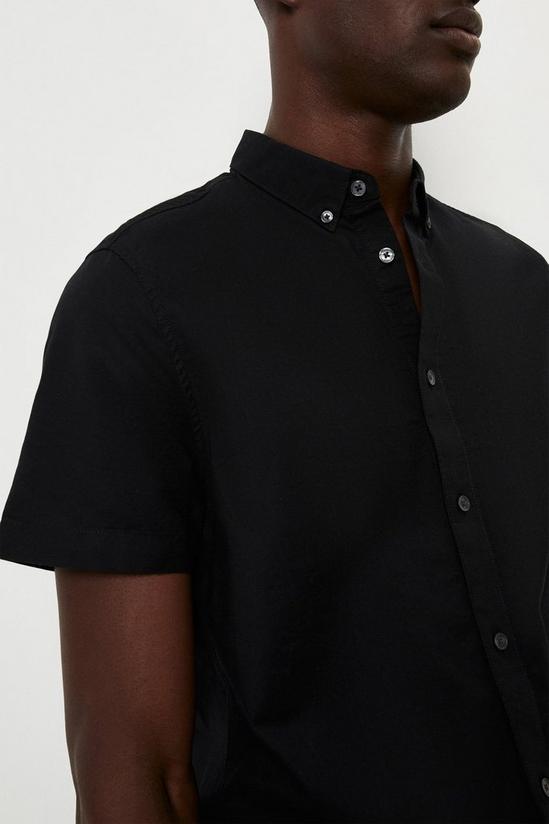 Burton Short Sleeve Black Cotton Oxford Shirt 4