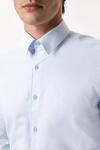 Burton Blue Slim Fit Long Sleeve Point Collar Twill Shirt thumbnail 4