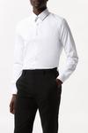 Burton White Slim Fit Long Sleeve Point Collar Twill Shirt thumbnail 1