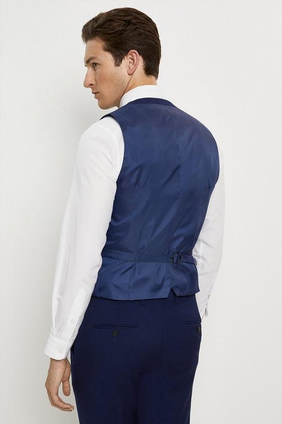 Burton Skinny Fit Navy Textured Suit Waistcoat 3
