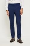 Burton Slim Fit Blue Slub Suit Trousers thumbnail 1