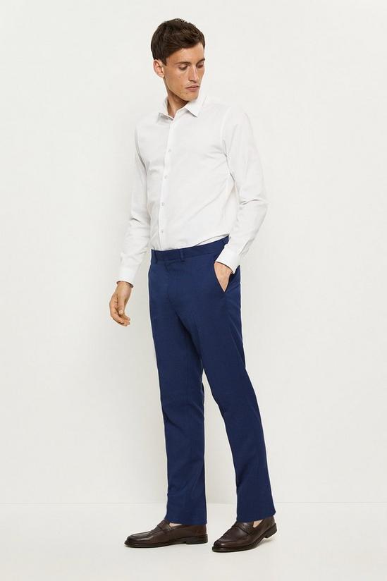 Burton Slim Fit Blue Slub Suit Trousers 2