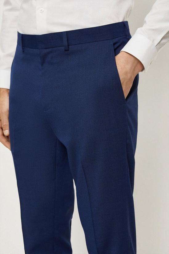 Burton Slim Fit Blue Slub Suit Trousers 4