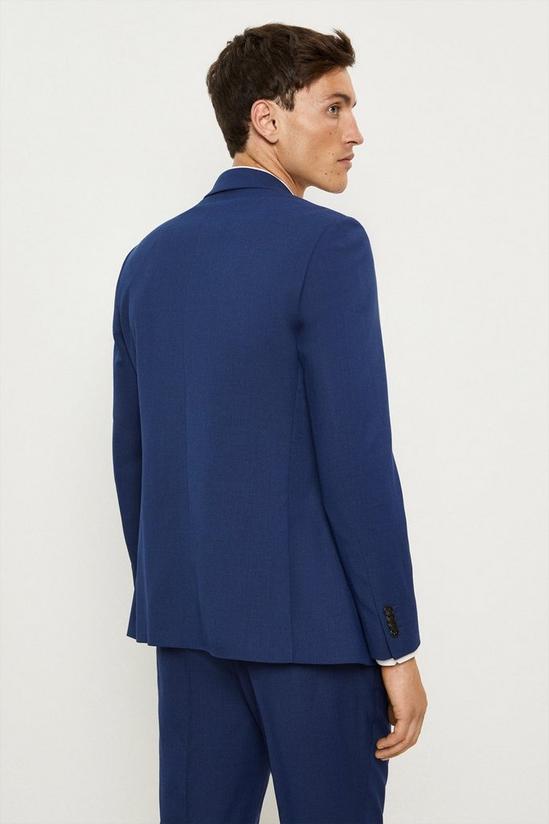 Burton Slim Fit Blue Slub Suit Jacket 3