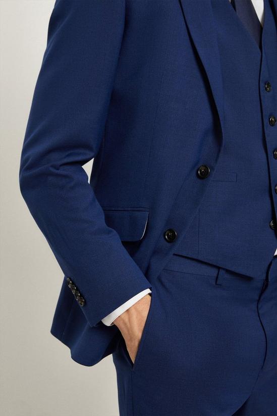 Burton Slim Fit Blue Slub Suit Jacket 5