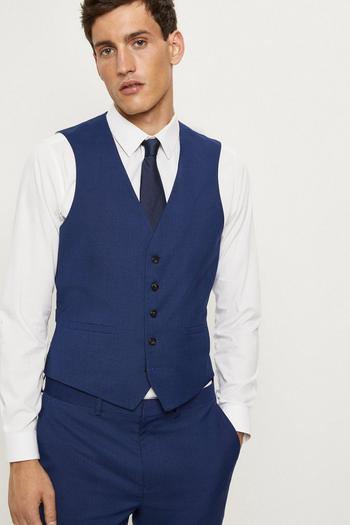 Related Product Slim Fit Blue Slub Suit Waistcoat