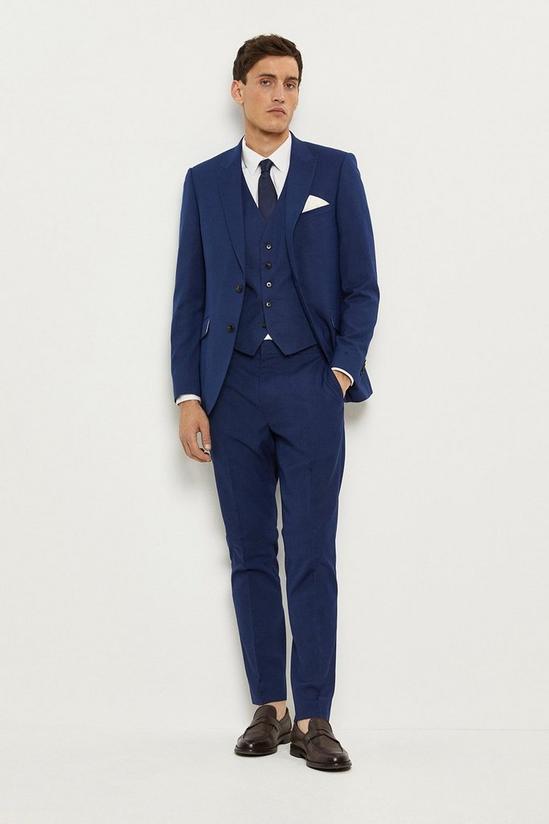 Burton Slim Fit Blue Slub Suit Waistcoat 2