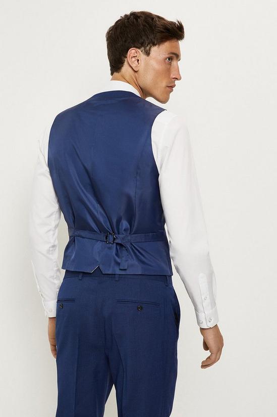 Burton Slim Fit Blue Slub Suit Waistcoat 3