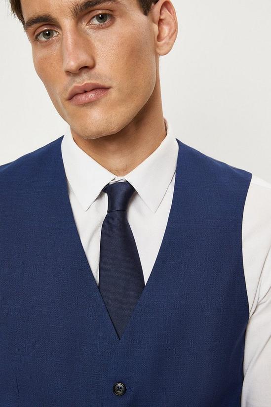 Burton Slim Fit Blue Slub Suit Waistcoat 4