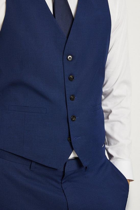Burton Slim Fit Blue Slub Suit Waistcoat 5