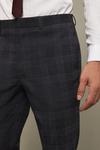 Burton Skinny Fit Grey And Burgundy Check Suit Trousers thumbnail 4